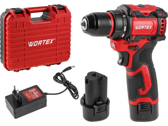 Аккум. дрель-шуруповерт WORTEX BD 1213-1 Dli в чем. 12 В, 40 Н*м, 2х2 А*ч, БЗП 10 мм (БЕСЩЁТ.ДВИГ., подсветка рабочей зоны, метал. патрон)