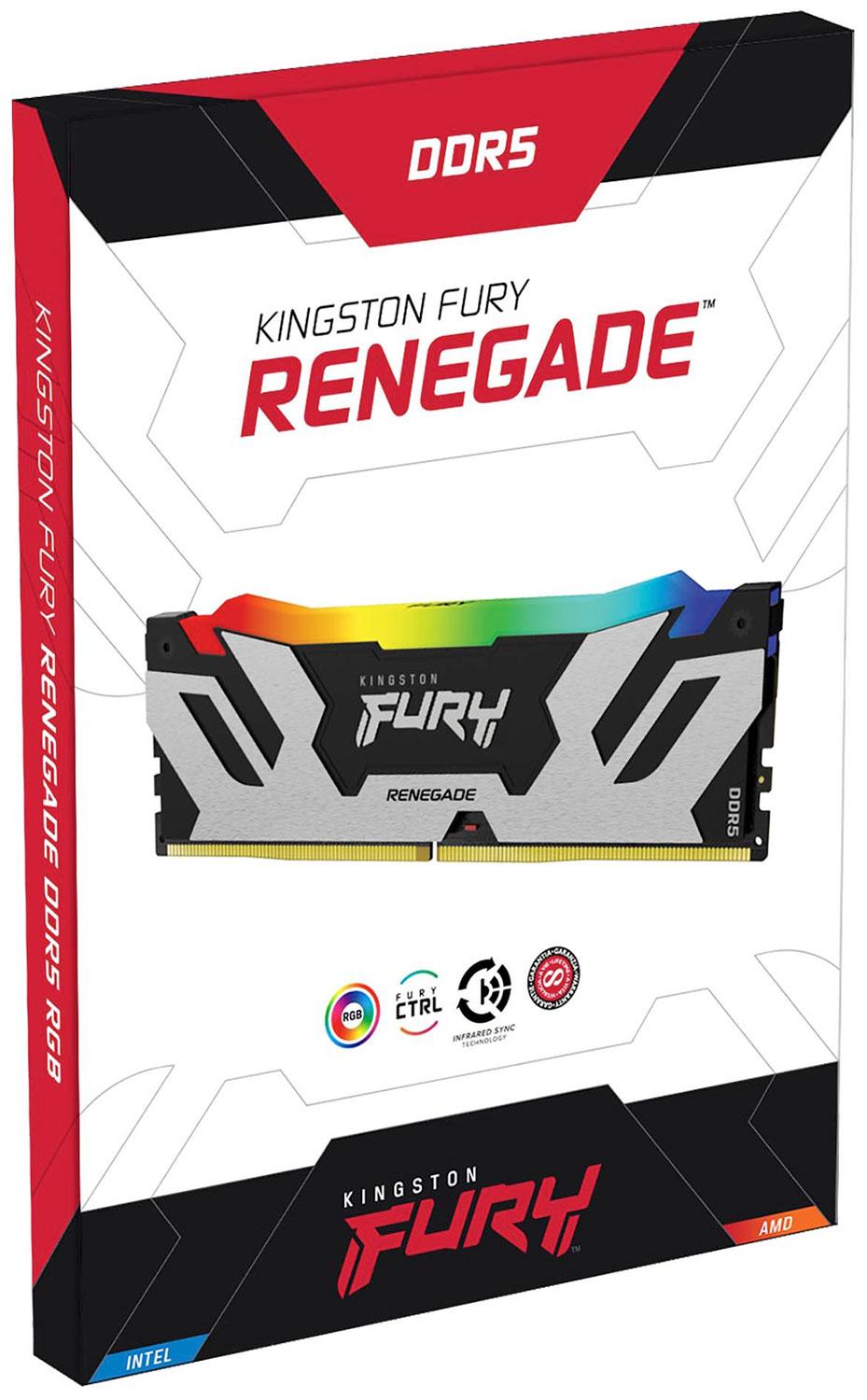Оперативная память Kingston Fury Renegade Silver/Black 32GB DDR5 RGB XMP (KF564C32RSA-32)