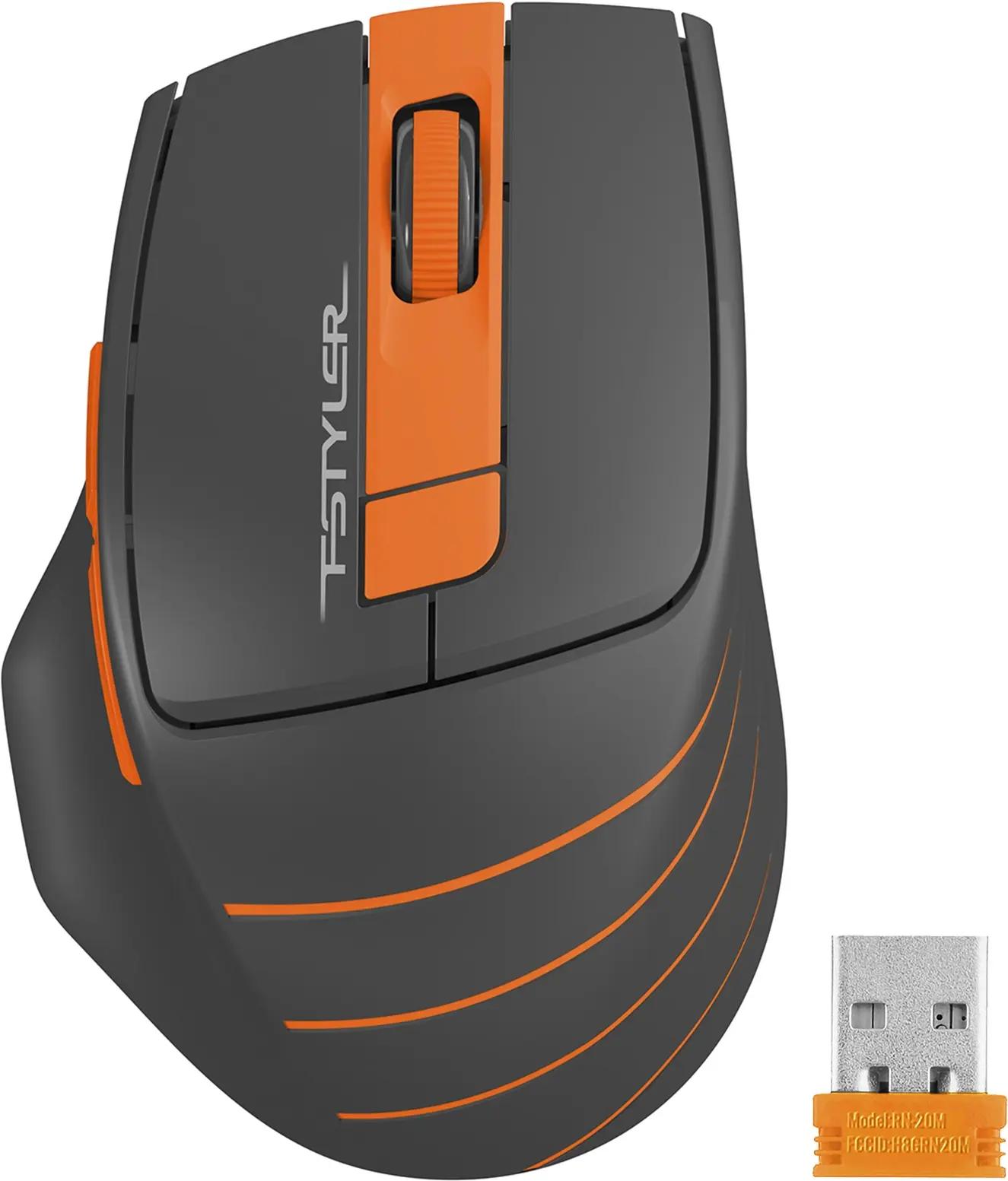 Мышь A4Tech Fstyler FG30 серый/оранжевый