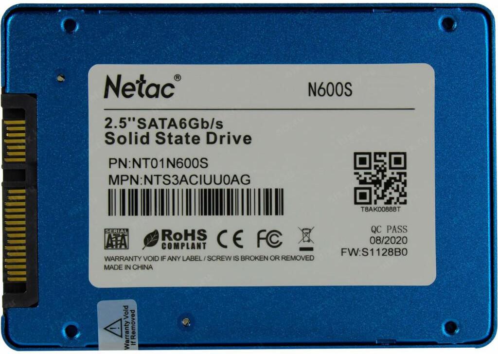 SSD диск Netac 128Gb N600S Series (NT01N600S-128G-S3X)