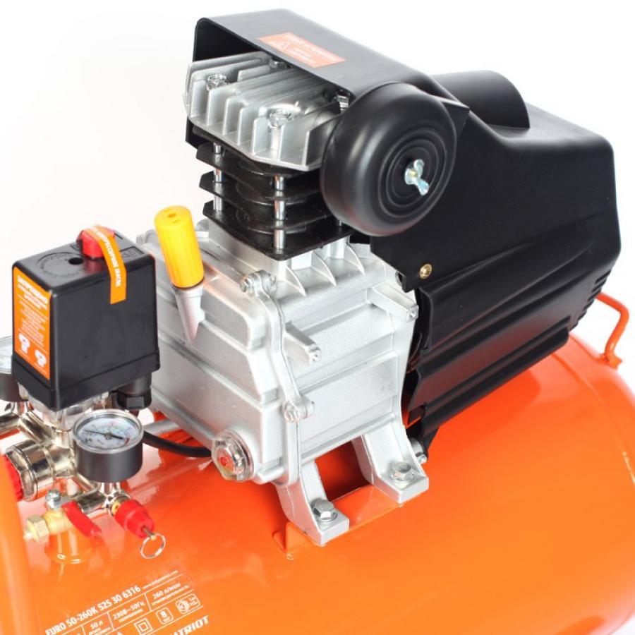 Компрессор Patriot EURO 50-260K оранжевый (525306316)