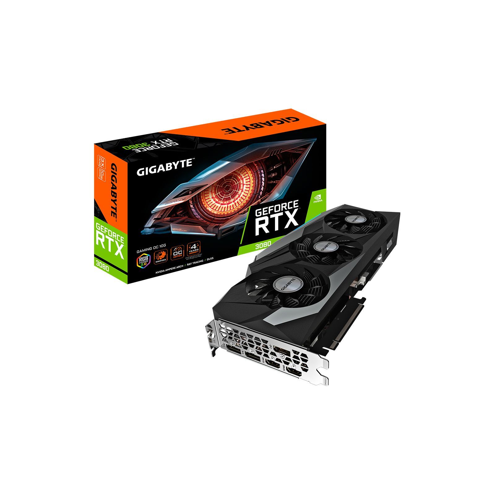 Видеокарта GigaByte GeForce RTX 3080 Gaming OC 10GB GDDR6X rev. 2.0 (GV-N3080GAMING OC-10GD 2.0)
