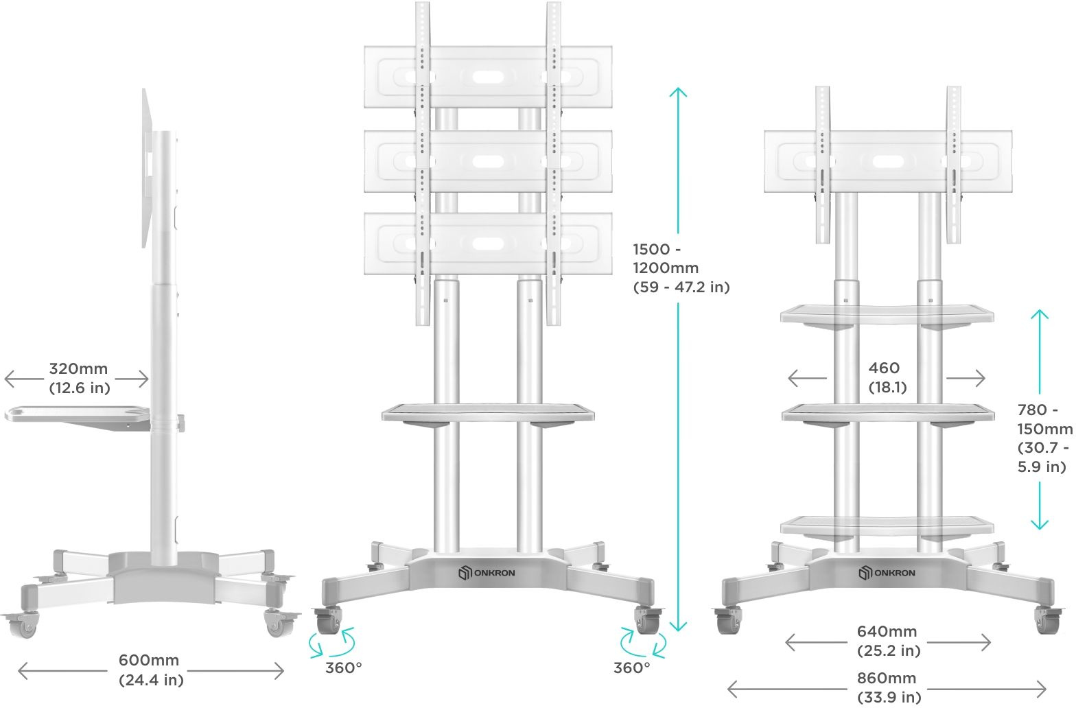 Кронштейн-стойка Onkron TS1351 белый (TS1351-W)