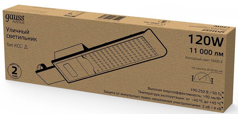 Уличный светильник Gauss 629536320 черный
