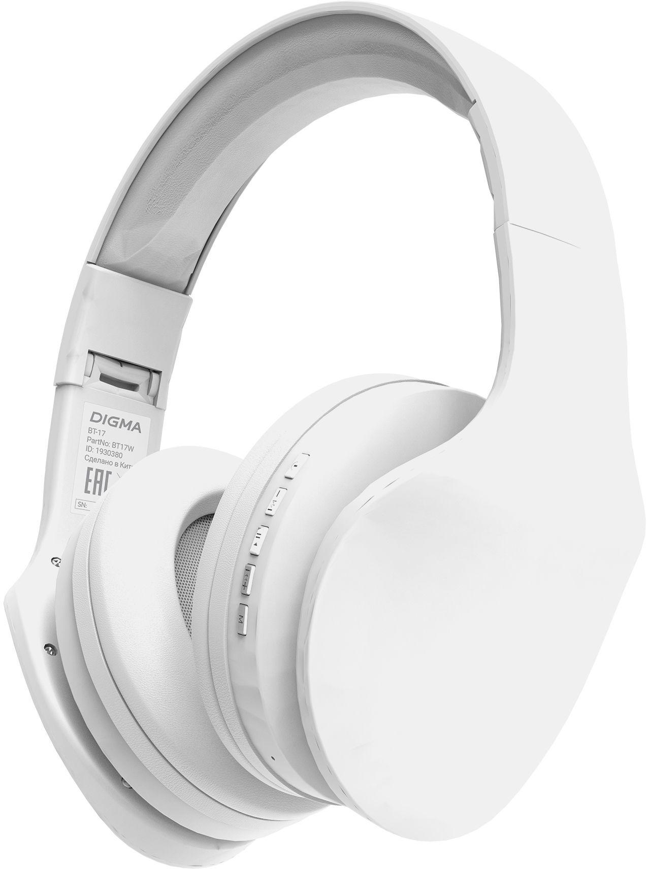 Наушники Digma BT17W белый