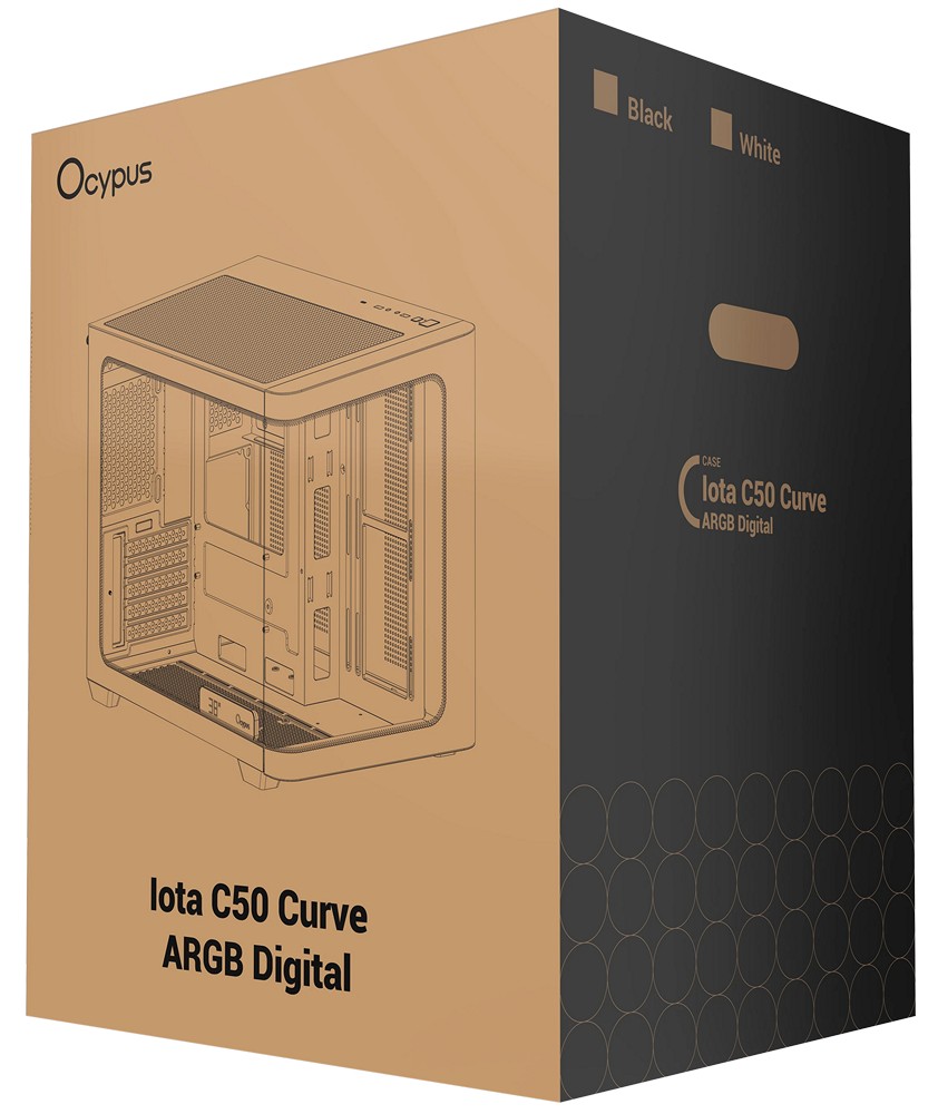 Корпус Ocypus Iota C50 BK Curve ARGB Digital mATX без БП (Iota-C50-BKD300CD-GL)