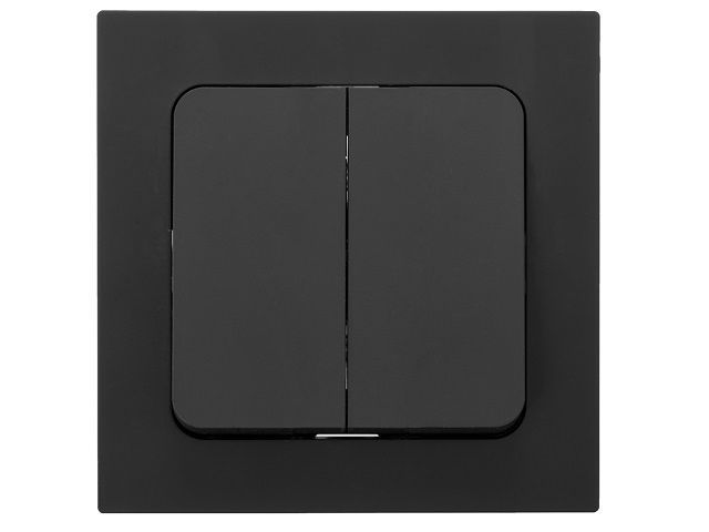 Выключатель 2 клав. перекрестный (скрытый, 10А) карбон, Astrum,  BYLECTRICA (промежуточный)