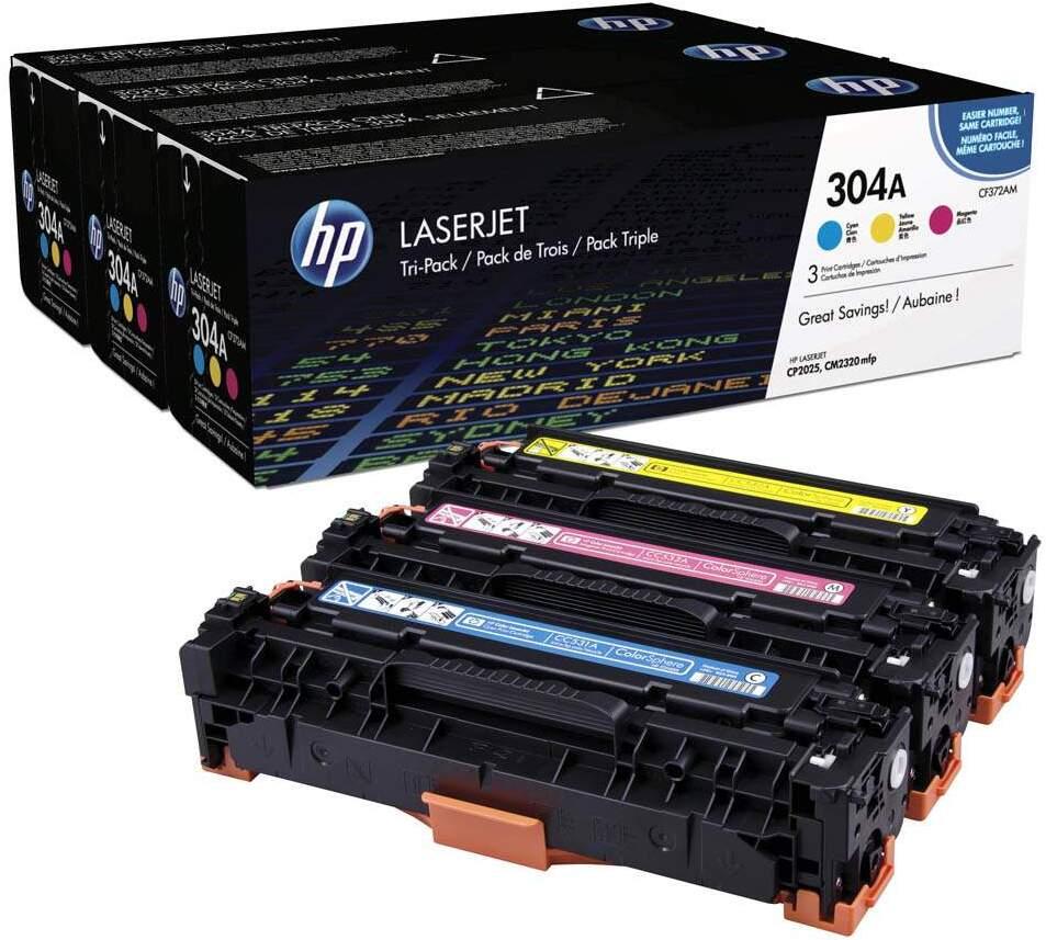 Тонер-картридж HP 304A голубой/желтый/пурпурный (CF372AM)