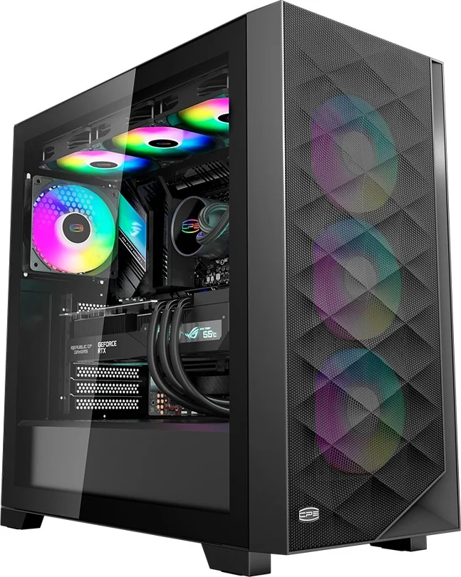 Корпус PCCooler C3D510 BK ARGB черный без БП (C3D510-BKP3-GL)