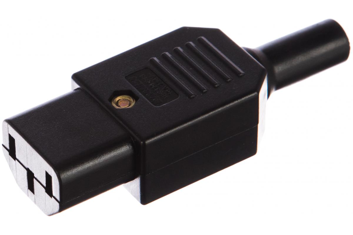 Вилка электрическая Hyperline CON-IEC320C13 черный