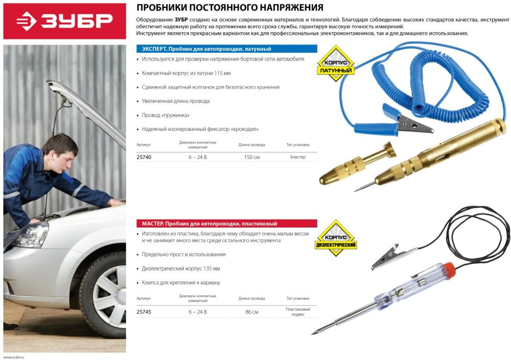 Индикатор напряжения Зубр 25745