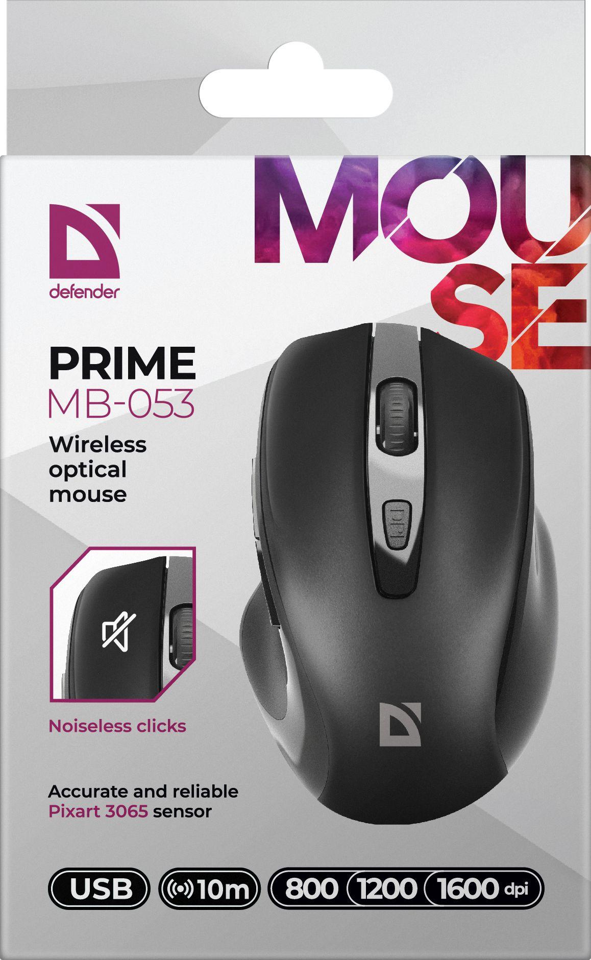 Мышь Defender Prime MB-053 черный (52053)