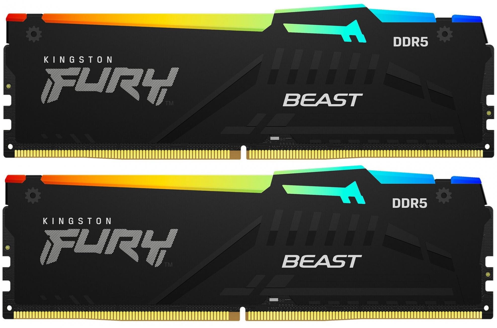 Оперативная память Kingston Fury Beast RGB RTL Gaming DDR5 2x32GB (KF556C36BBEAK2-64)