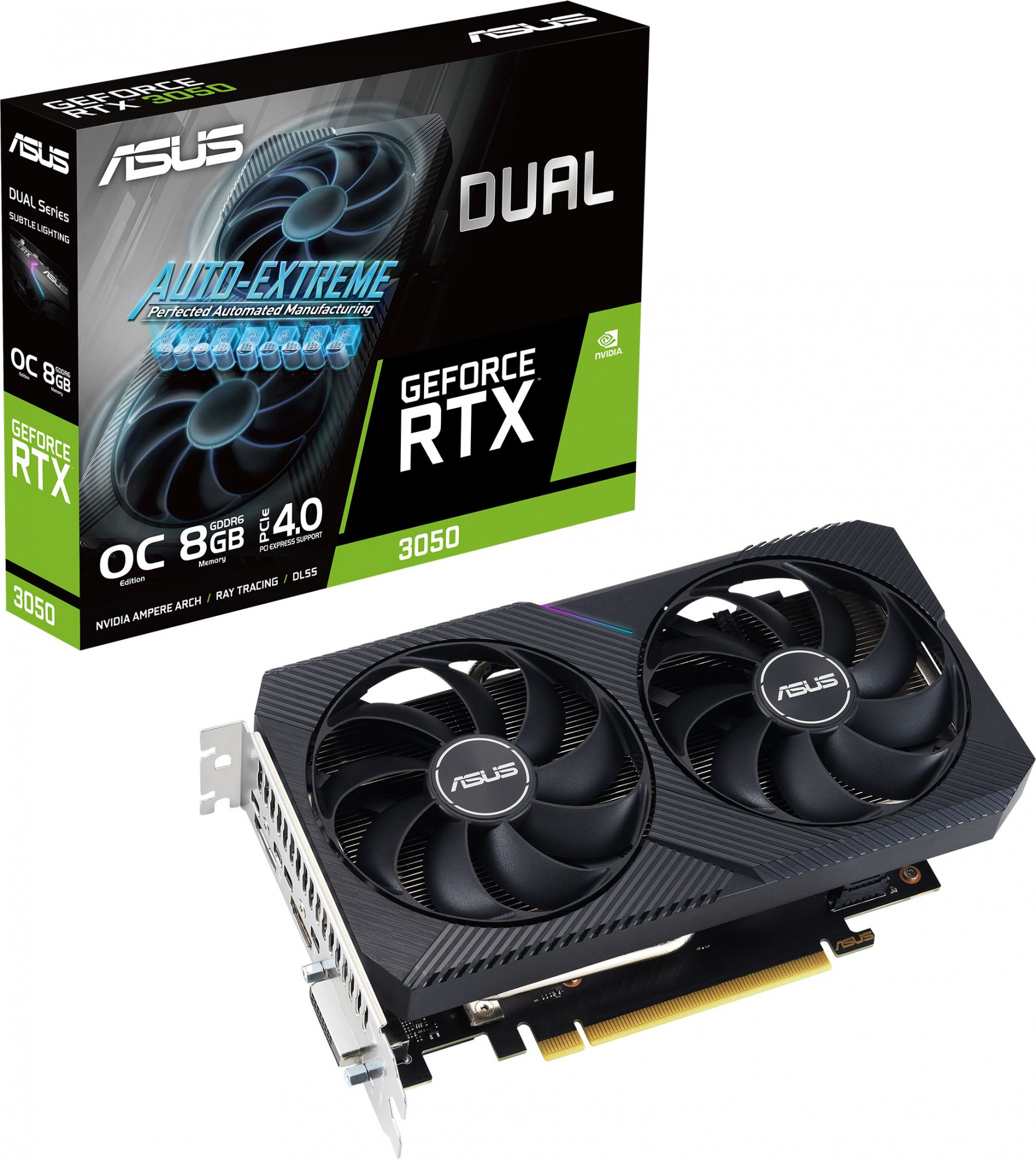 Видеокарта ASUS Dual GeForce RTX 3050 V2 OC Edition 8GB GDDR6 (DUAL-RTX3050-O8G-V2)