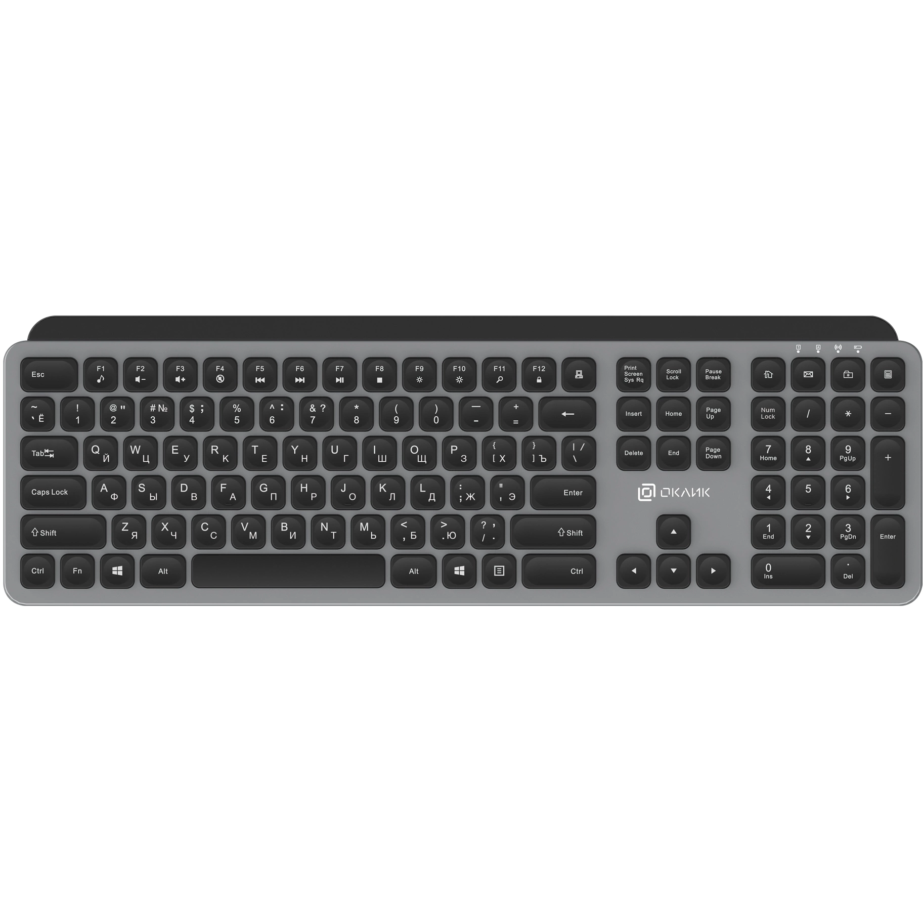 Клавиатура Oklick K859W серый/черный (2002136)