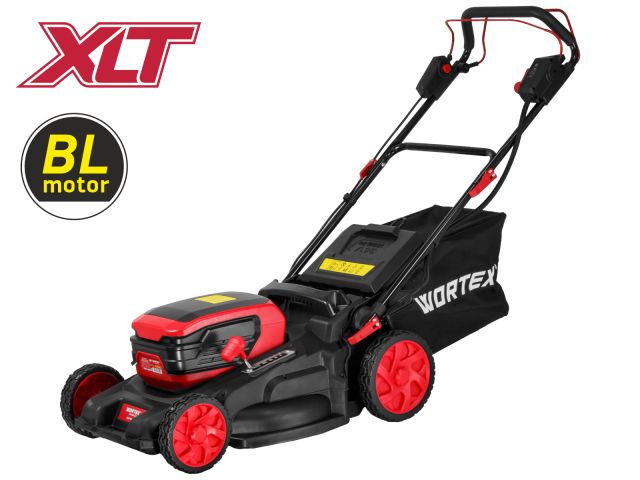 Газонокосилка аккум. WORTEX CLM 4536-4 в кор. XLT SOLO БЕСЩЁТ.ДВИГ., САМОХОД., 18В+18В (БЕЗ АКБ и ЗУ, 510 мм, выс. 38-97 мм, дека пластик, травосборни