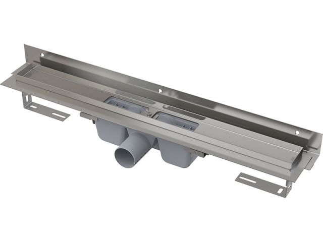 Водоотводящий желоб с порогами для перф. решетки и регул. воротником к стене, APZ4S-550, Alcaplast