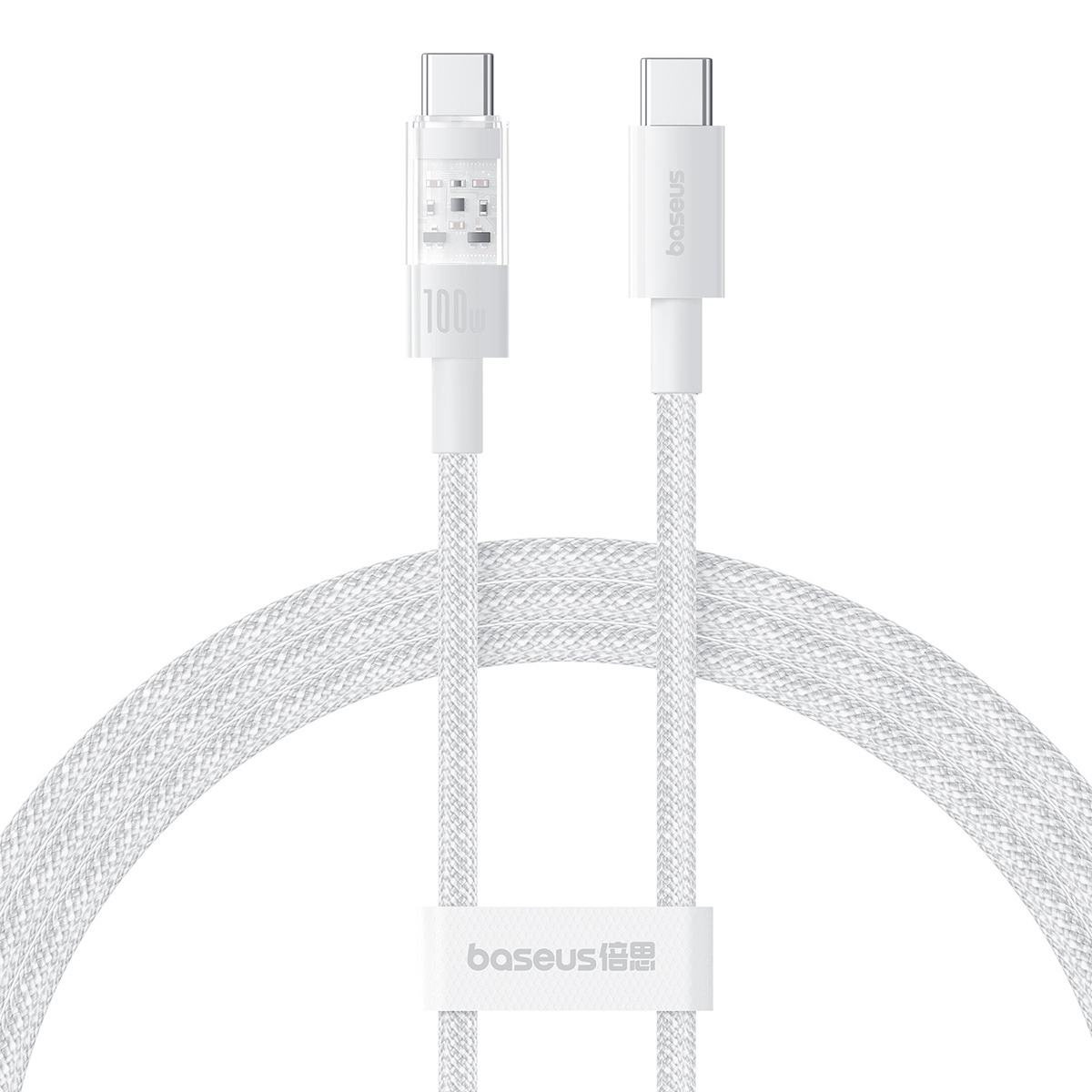 Кабель Baseus CB000092 Gem Fast-Charging Data Cable USB-C to USB-C 100W 1m Moon White (P10373000211-00)