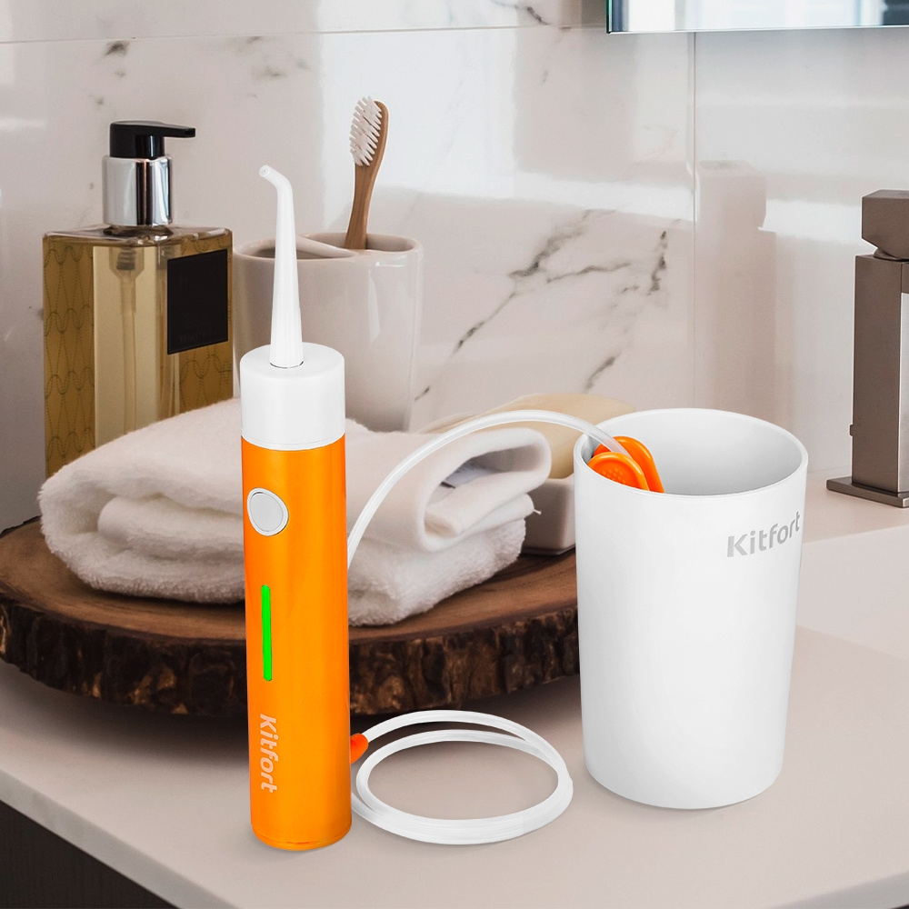 Ирригатор Kitfort КТ-2957-4 белый/оранжевый