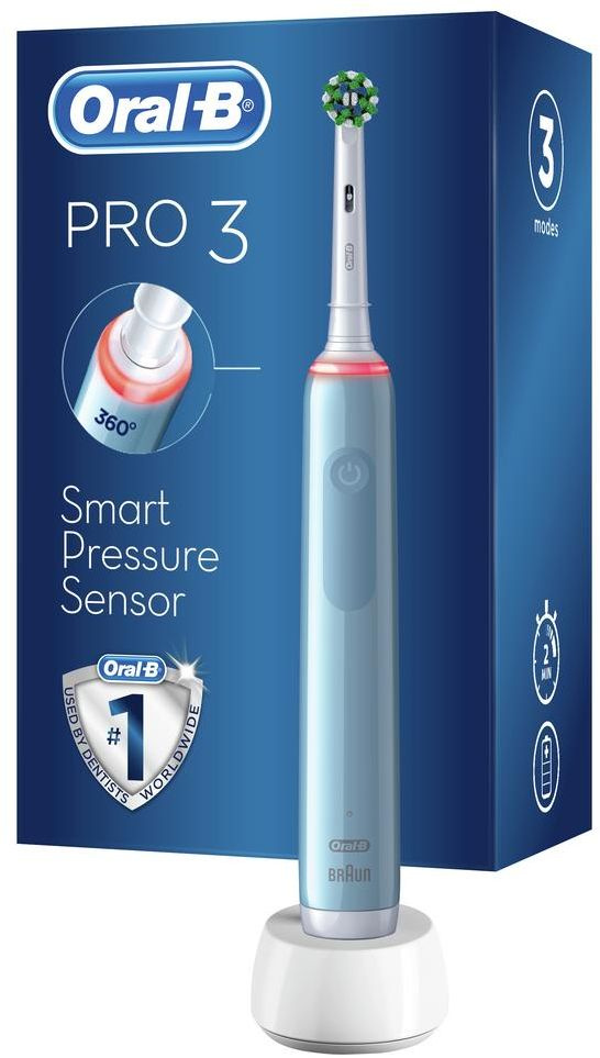 Электрическая зубная щетка Oral-B Pro 3 3000 Cross Action голубой (D505.513.3)