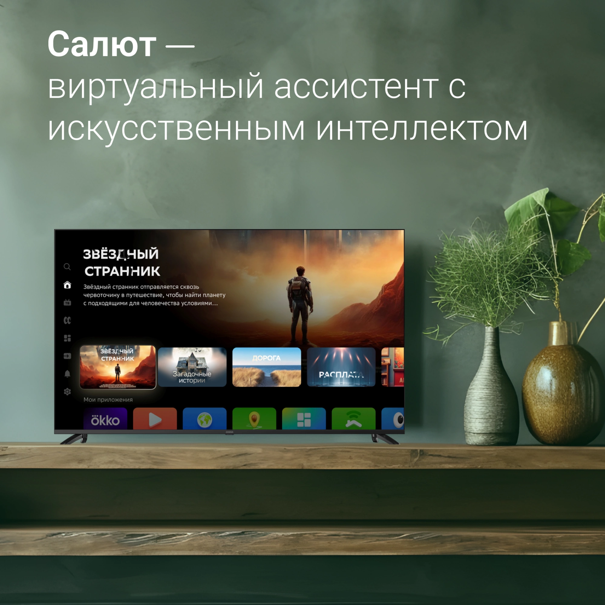 Телевизор Digma DM-LED65UBB40 черный/черный