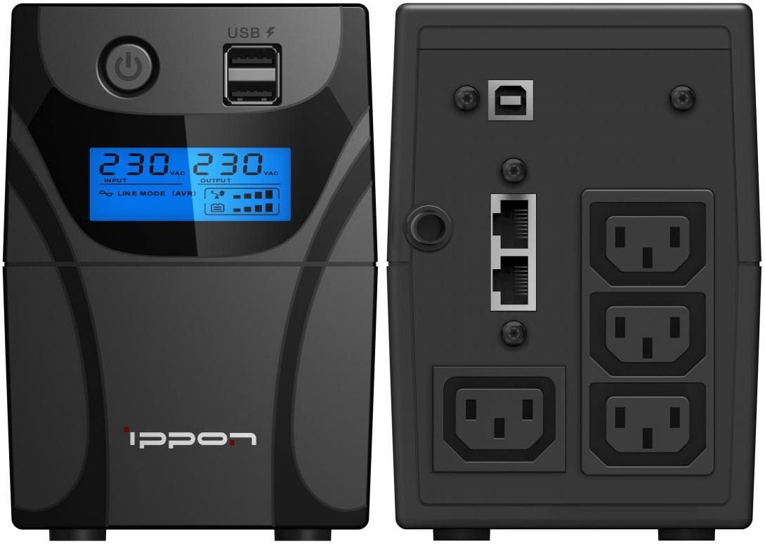 Источник бесперебойного питания Ippon Back Power Pro II 800 черный (1030309)