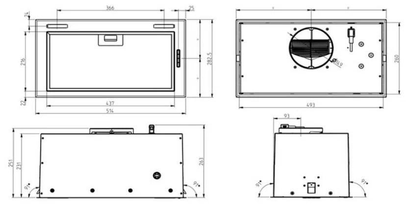 Кухонная вытяжка Elica Fold GR/A/52 серый (PRF0180808)