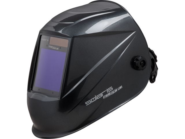 Щиток сварщика с самозатемняющимся светофильтром Solaris ASF820X (серый металлик) (1/1/1/2, 98x88 мм (86,2 см2), DIN 3/5-8/9-13 (рег), 4 сенс., естест