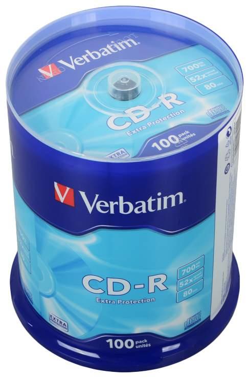 CD-R диск Verbatim 700MB 52x DataLife Cake Box (43411)