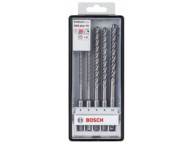 Набор сверл SDS-plus-7X (5шт) BOSCH (6, 6, 8, 8, 10 мм)