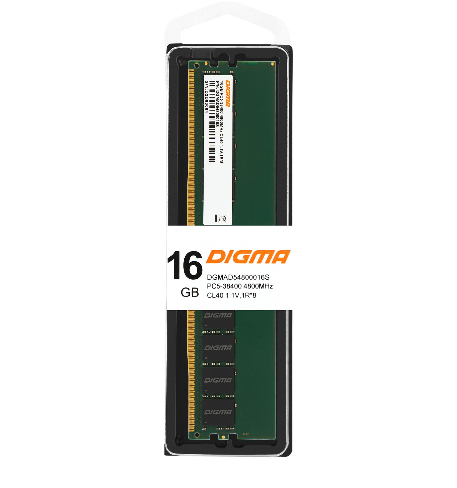 Оперативная память Digma 16Gb DDR5 RTL (DGMAD54800016S)