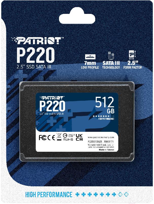 SSD диск Patriot SATA III 512Gb (P220S512G25)