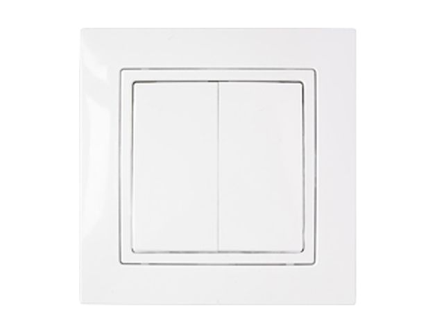 Выключатель 2 клав. (cкрытый, 10А, брызг. защ.) белый,Уют, Bylectrica