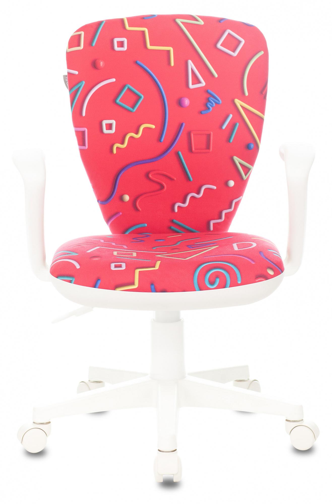 Кресло детское Бюрократ KD-W10AXSN/STICK-PK малиновый Sticks 05 пластик белый