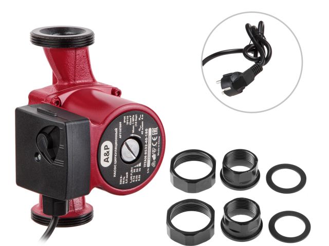 Насос циркуляционный Titan-RS32-40-180, A&P (35-70 Вт, 2700 л/ч, 4 м, для отопления)
