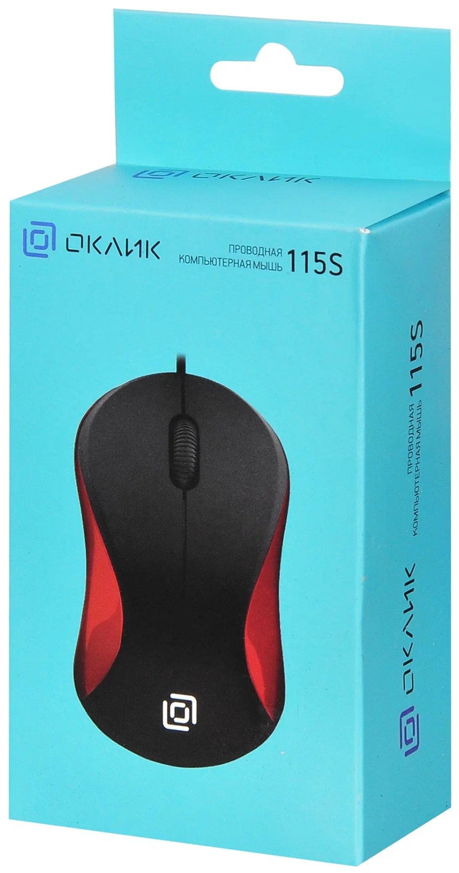 Мышь Oklick 115S черный/красный