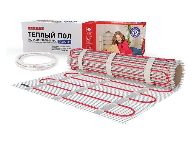 Теплый пол (нагрев. мат)  Classic RNX -6,0-900 (6,0м2, 0,5х12,0м, 900Вт) REXANT (Тёплый пол REXANT Classic RNX -6,0-900 (площадь 6,0 м2 (0,5 х 12,0 м)
