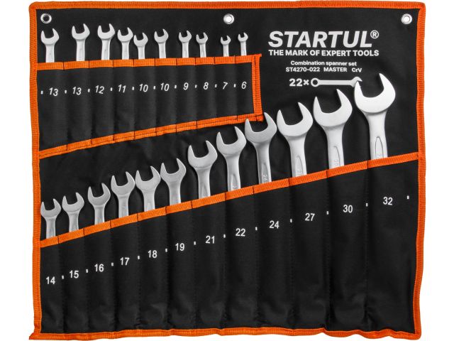 Набор ключей комбинир. 6-32мм 22шт STARTUL MASTER (ST4270-022) (полотно)