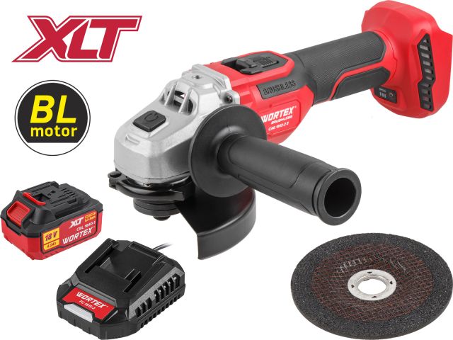Аккум. углошлифмашина WORTEX CAG 1812-2 E в кор. XLT SET БЕСЩЕТ., 18 В, 125 мм, 3000-8500 об/мин (бесщ. мотор, рег. об. 3000-8500 об/мин, Anti-Kickbac