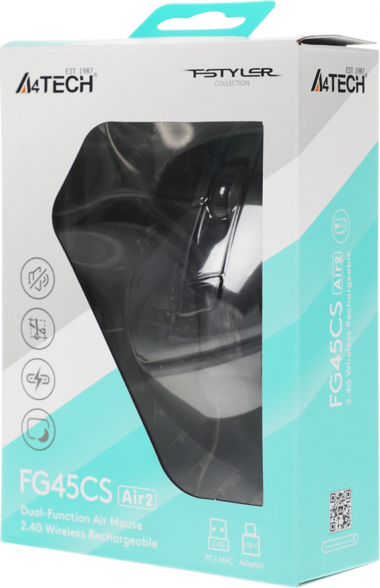 Мышь A4Tech Fstyler FG45CS Air 2 Stone Grey