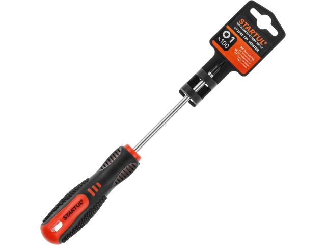 Отвертка "+" №1 100мм PZ STARTUL MASTER (ST3091-110) (крестовая Pozidrive, двухкомп. рукоятка Anti-Slip)