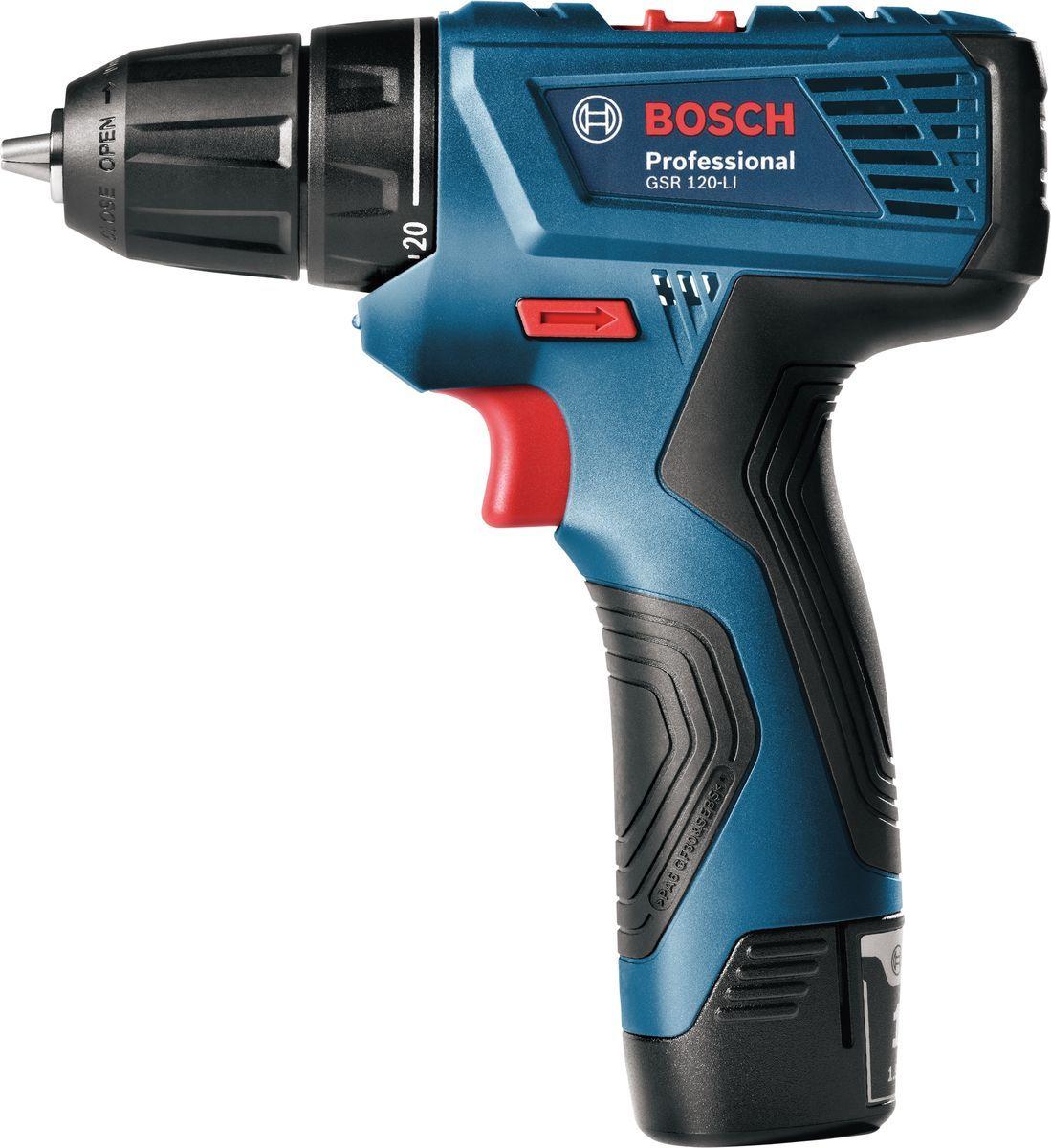 Дрель-шуруповерт Bosch GSR 120-LI Professional с 2-мя АКБ, кейс (06019G8000)