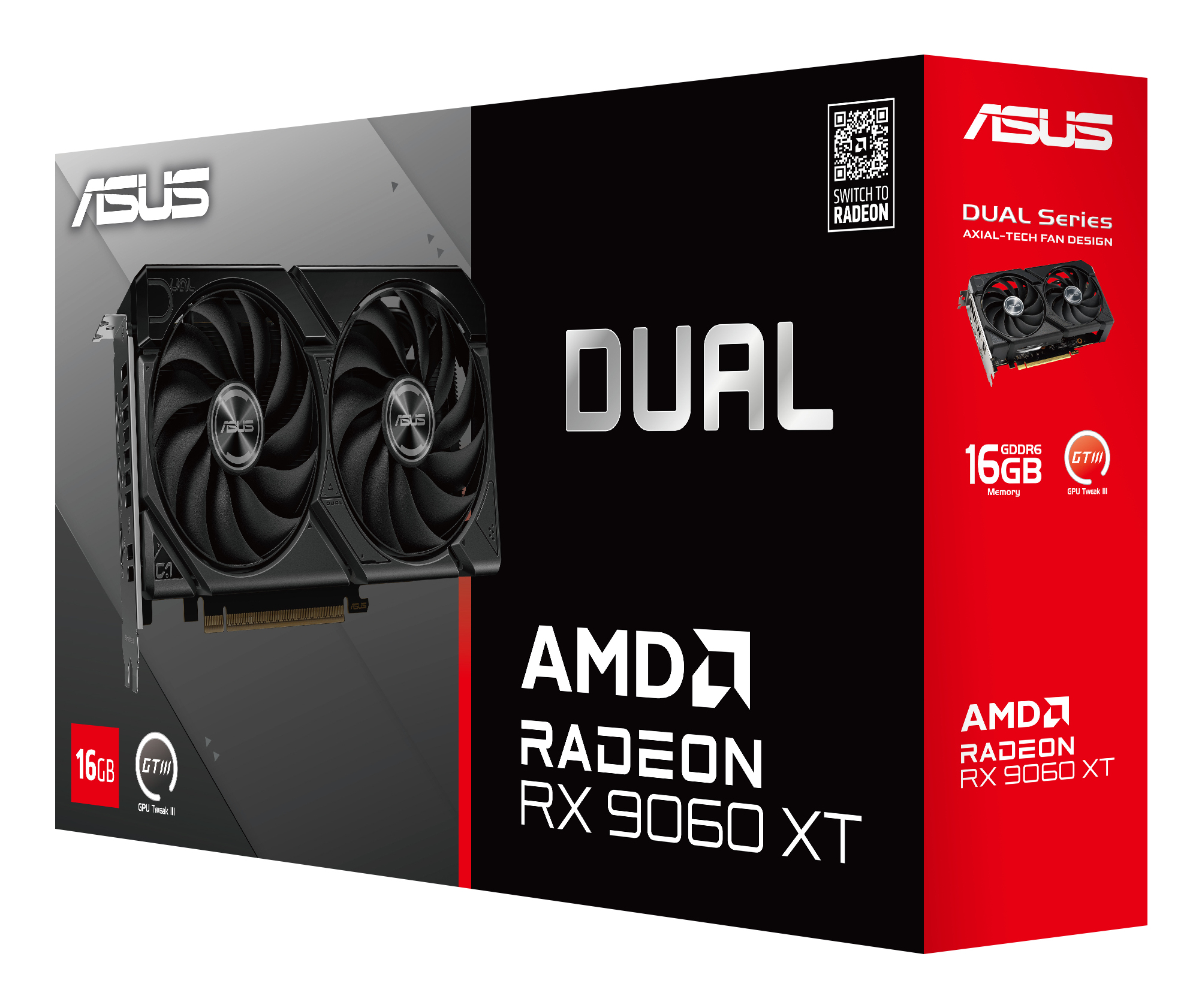 Видеокарта Asus Radeon RX 9060XT 16GB GDDR6 DUAL-RX9060XT-16G (90YV0LG2-M0NA00)