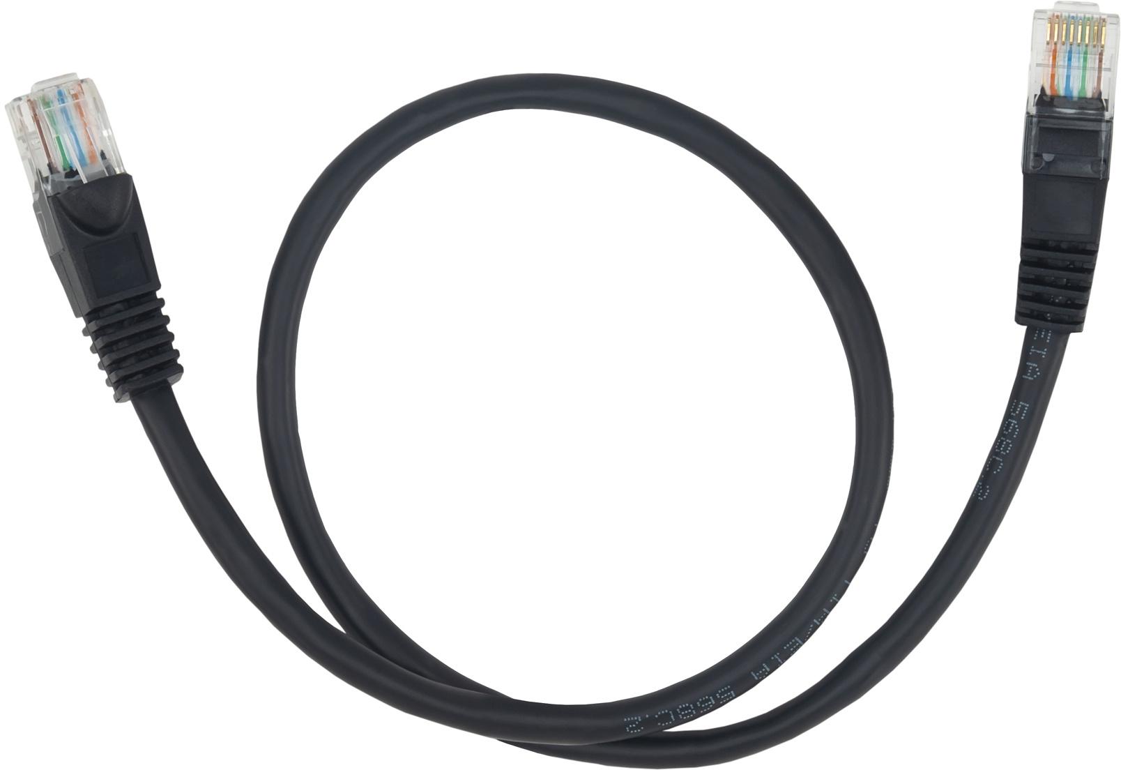 Патч-корд Buro UTP cat5E 0.5м черный RJ-45 (m)-RJ-45 (m)