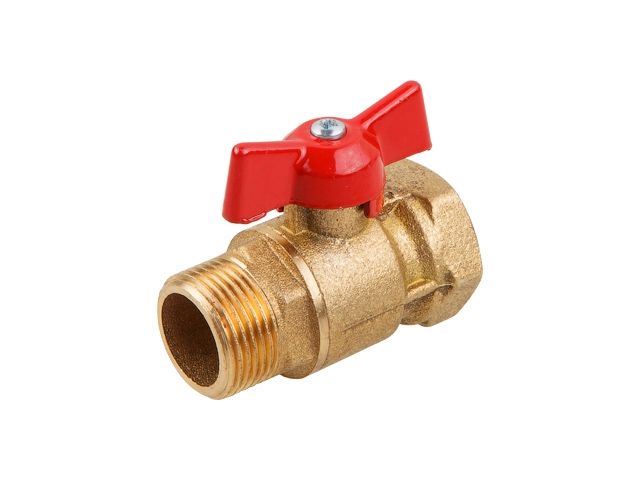 Кран шаровый стандарт. 3/4" нар.-вн. бабочка PN1,6 МПа, 11Б27п7, Цветлит (ЦРБ0079)