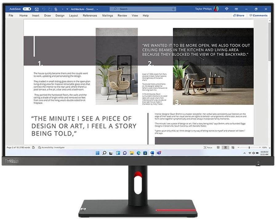 Монитор Lenovo ThinkVision S27i-30 черный (63DFKAT4UK)