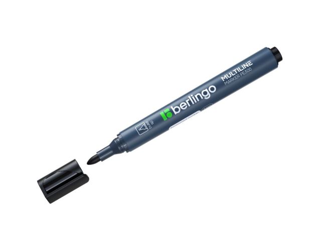 Маркер промышл. перманентный черный BERLINGO MULTILINE PE300 (Толщина линии 3 мм. Пулевидный. Цвет: черный)