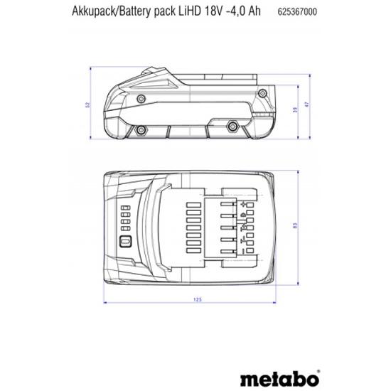 Аккумулятор для инструмента Metabo LiHD 625367000