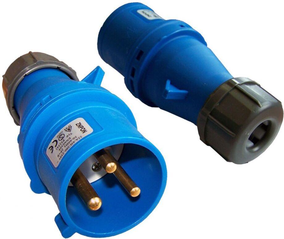 Вилка электрическая Lanmaster LAN-IEC-309-32A1P/M Blue