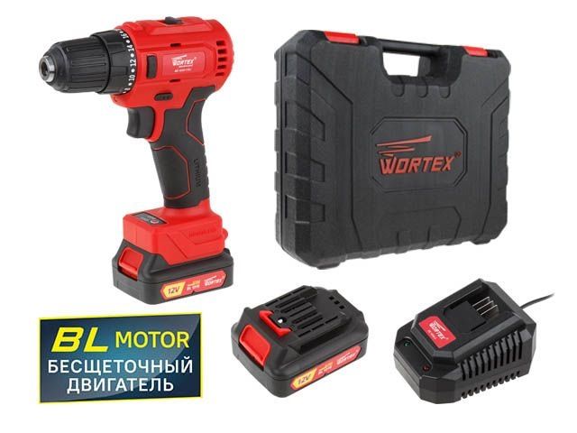 Аккум. дрель-шуруповерт WORTEX BD 1220-1 DLi в чем. БЕСЩЕТ, 12 В, 40 Н*м, 2х1.5 Ач, БЗП 10 мм (шур. до 6 мм, НЕ подходит к линейке ALL1)
